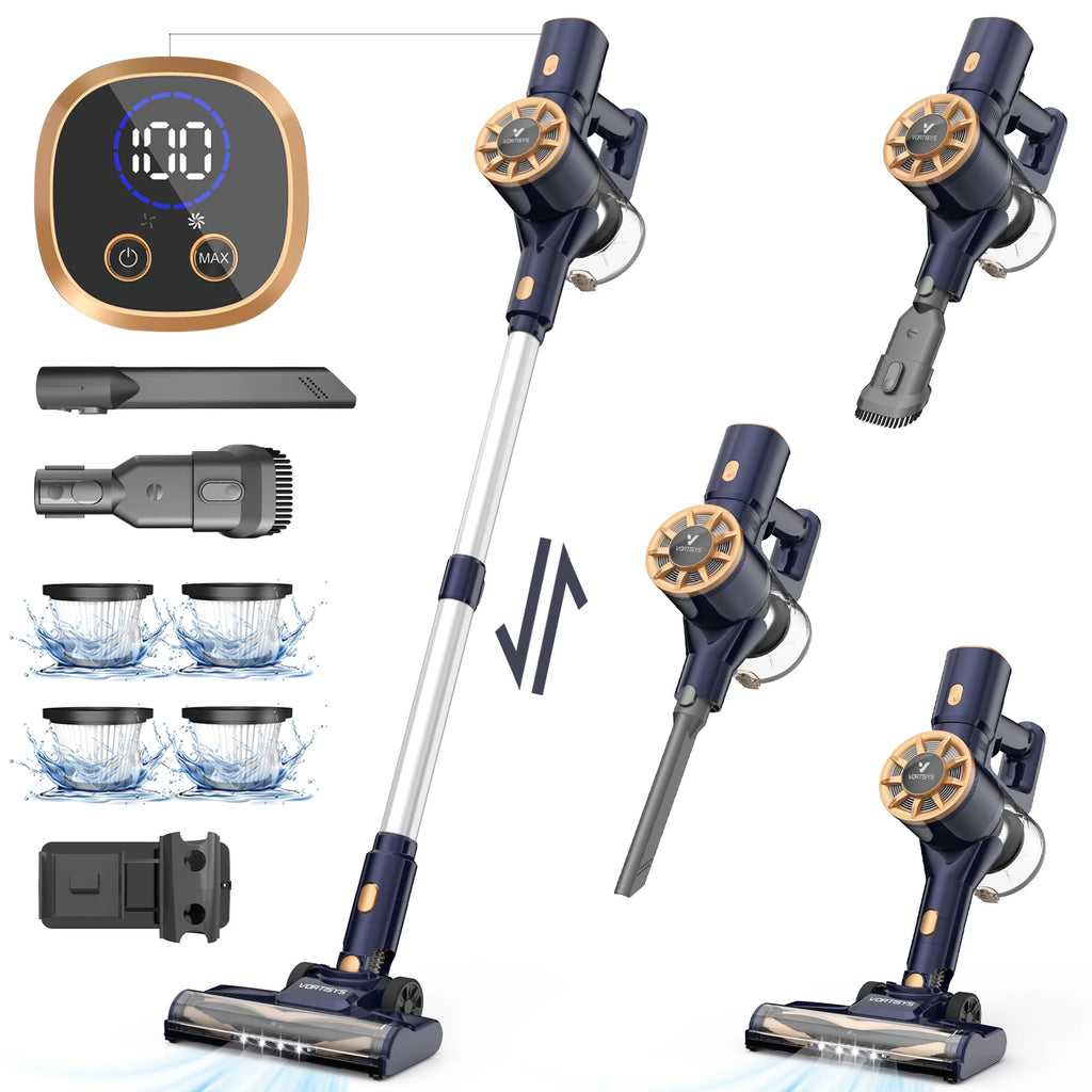 Aspirateur Balai Sans Fil Vortisys N9 - 55KPA, Autonomie 55 Minutes