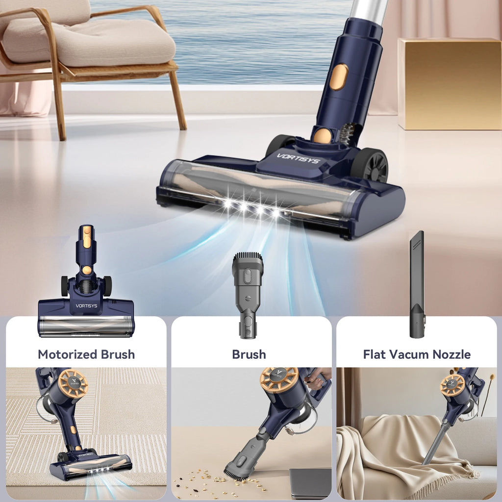 Aspirateur Balai Sans Fil Vortisys N9 - 55KPA, Autonomie 55 Minutes